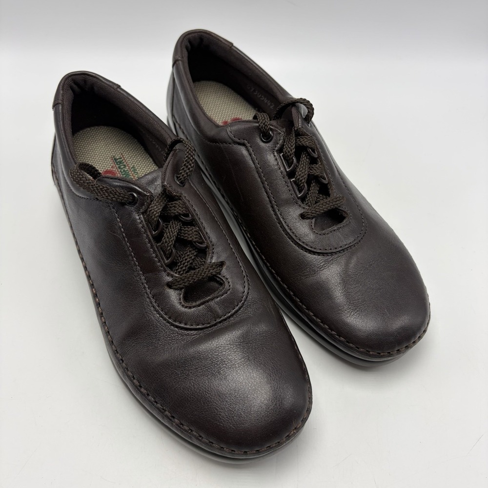 SAS Traveler Oxfords Comfort Shoes Womens 7.5 M Brown Leather Lace-Up Tri-Pad